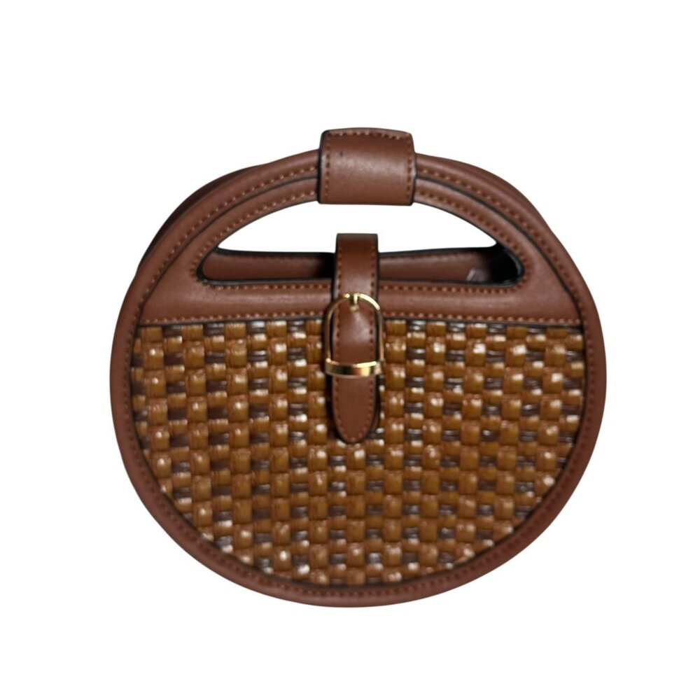 Round Straw Rattan Handbag - Picture 11 of 13
